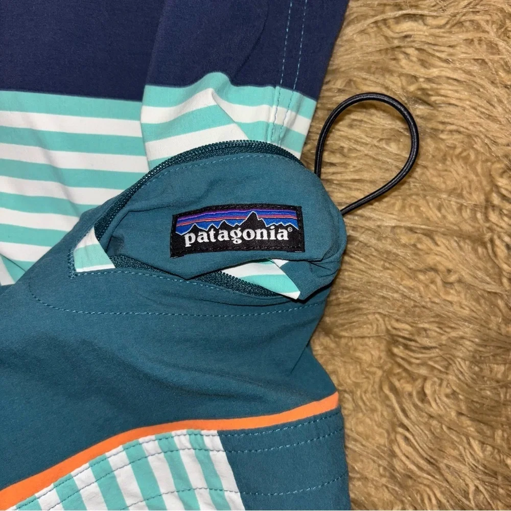 Patagonia Coastal Coral & Teal Swim Board Surf Shorts Quick Dry Fabric Size 38
